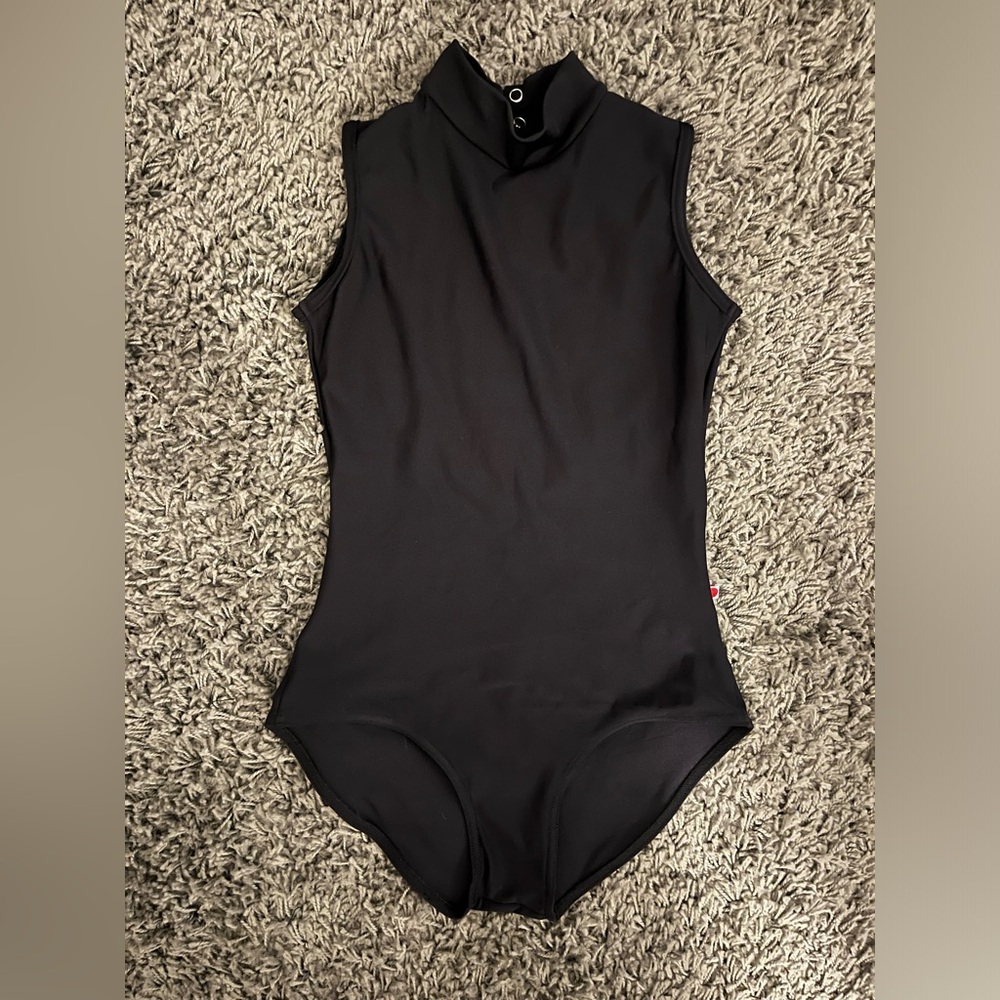 Yumiko Black Sleeveless Leotard
